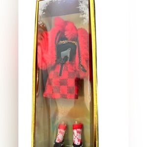 Rainbow High Winter Break Ruby Anderson Snowboard Outfit Red Jacket Skirt Boot
